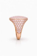 Load image into Gallery viewer, Oval Pavé Pink Sapphire Signet Ring
