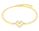 Load image into Gallery viewer, Geometric Heart Diamond Bracelet in 18kt Yellow Gold