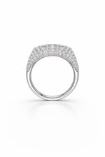 Load image into Gallery viewer, Octavia Baguette Pavé Signet Ring – White Gold