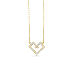 Load image into Gallery viewer, Geometrical Heart Diamond Necklace in 18kt Yellow Gold