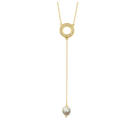 Load image into Gallery viewer, Diamond & Pearl Necklace – Yellow Gold