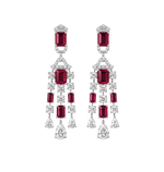 Load image into Gallery viewer, Ruby & Diamond Drop Earrings
