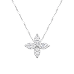 Load image into Gallery viewer, Diamond Flower Stud Necklace