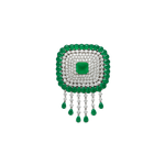 Load image into Gallery viewer, Zambian Emerald & Diamond Brooch