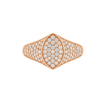 Load image into Gallery viewer, Marquise Pavé signet ring Rose Gold