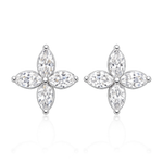 Load image into Gallery viewer, Diamond Flower Stud Earrings