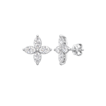 Load image into Gallery viewer, Diamond Flower Stud Earrings