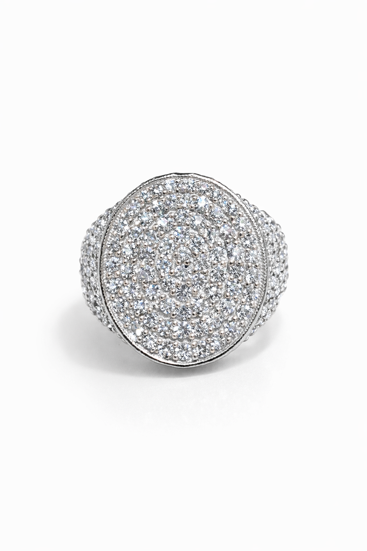 Althéa Full Pavé Signet Ring – White Gold