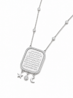 Load image into Gallery viewer, Ayat Al Kursi Necklace - Natural Diamonds  - White Gold