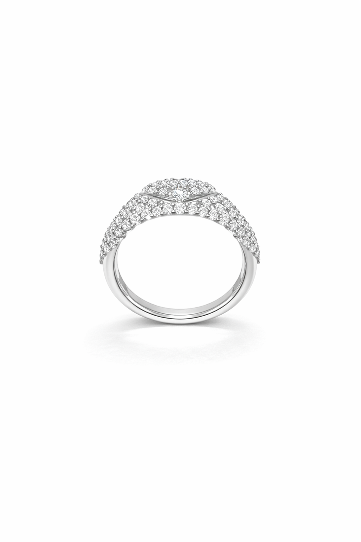 Marquise Pavé signet ring