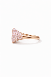 Oval Pavé Pink Sapphire Signet Ring