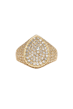 Load image into Gallery viewer, Isadora Pear Pavé Signet Ring – Yellow Gold