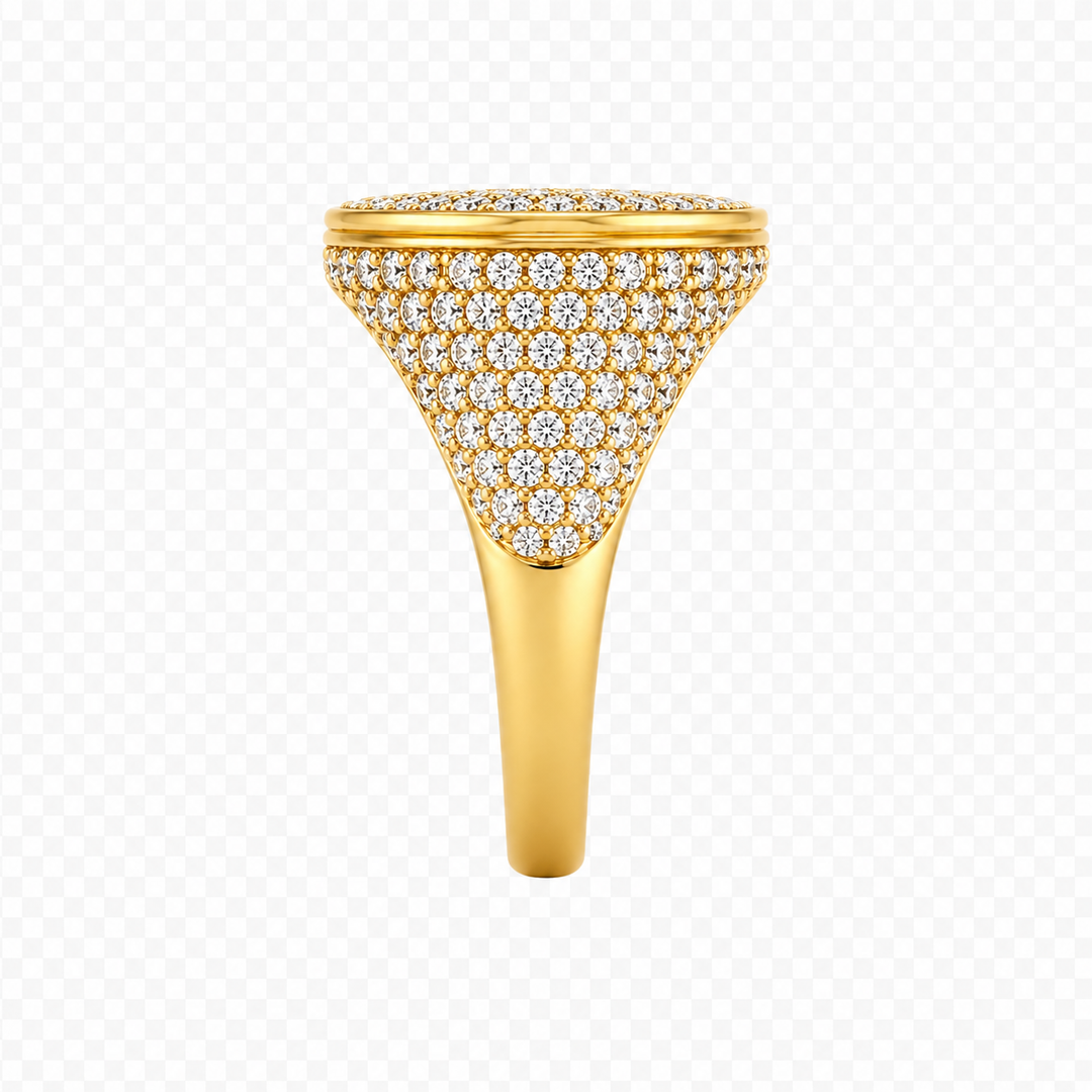 Althéa S Pavé Signet Ring – Yellow Gold