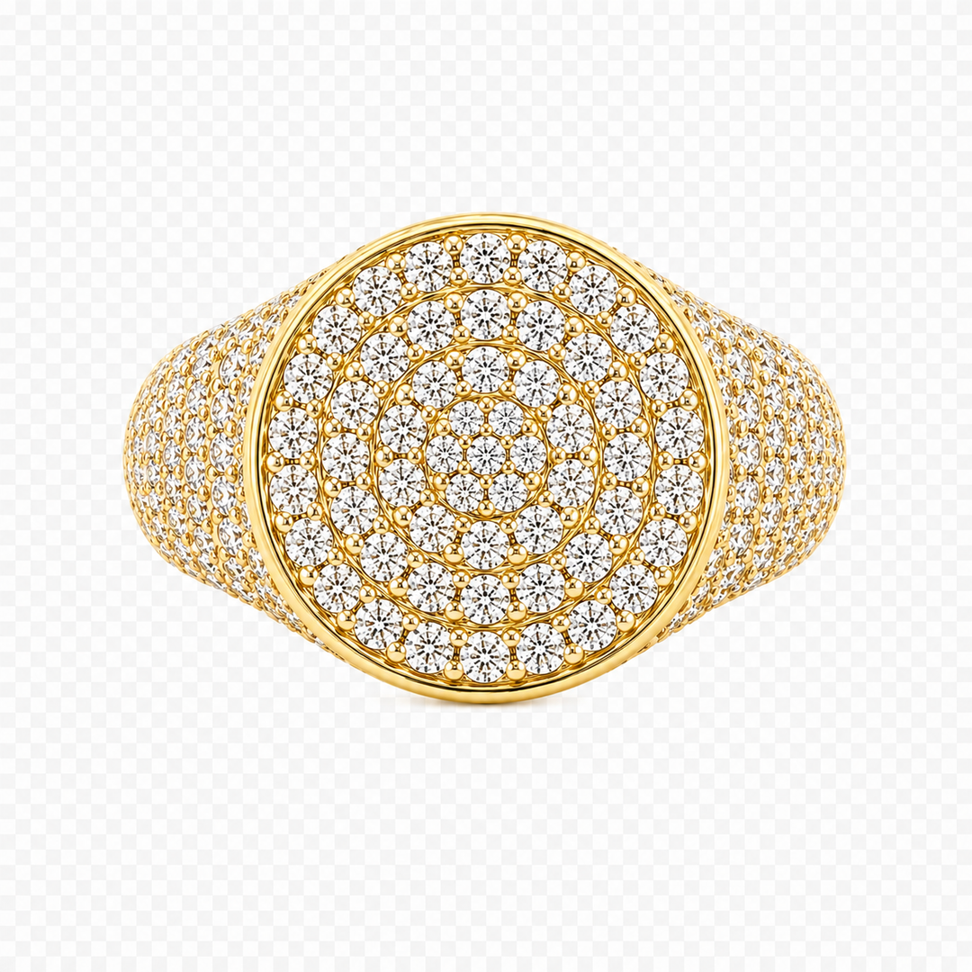 Althéa S Pavé Signet Ring – Yellow Gold
