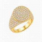 Load image into Gallery viewer, Althéa S Pavé Signet Ring – Yellow Gold