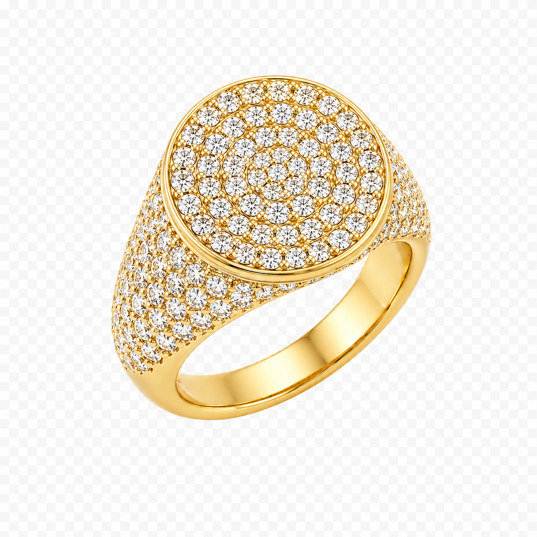 Althéa S Pavé Signet Ring – Yellow Gold