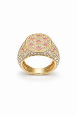 Load image into Gallery viewer, Colored Pink sapphire Signet Ring