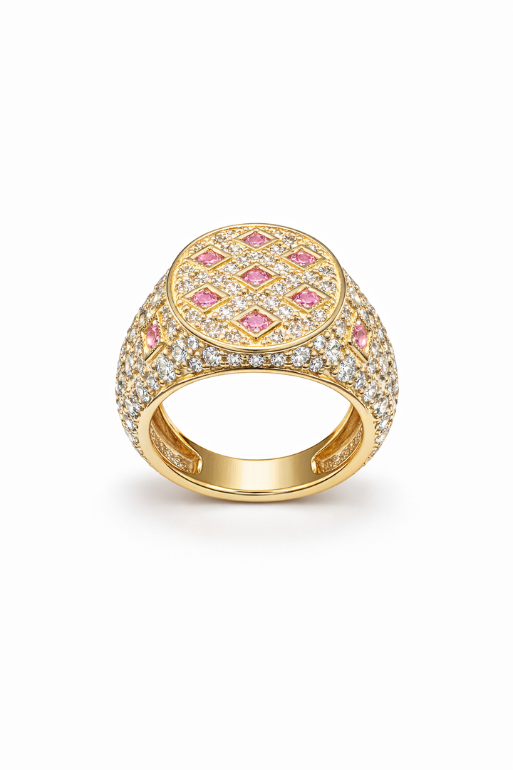 Colored Pink sapphire Signet Ring