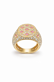 Colored Pink sapphire Signet Ring