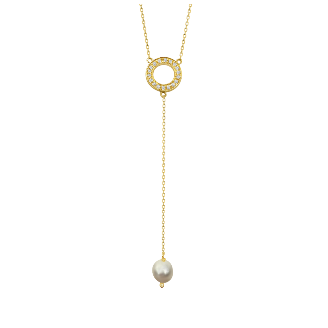 Diamond & Pearl Necklace – Yellow Gold