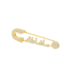 Load image into Gallery viewer, Paved Mashallah Diamond Pin in 18kt Yellow Gold &amp; Diamonds