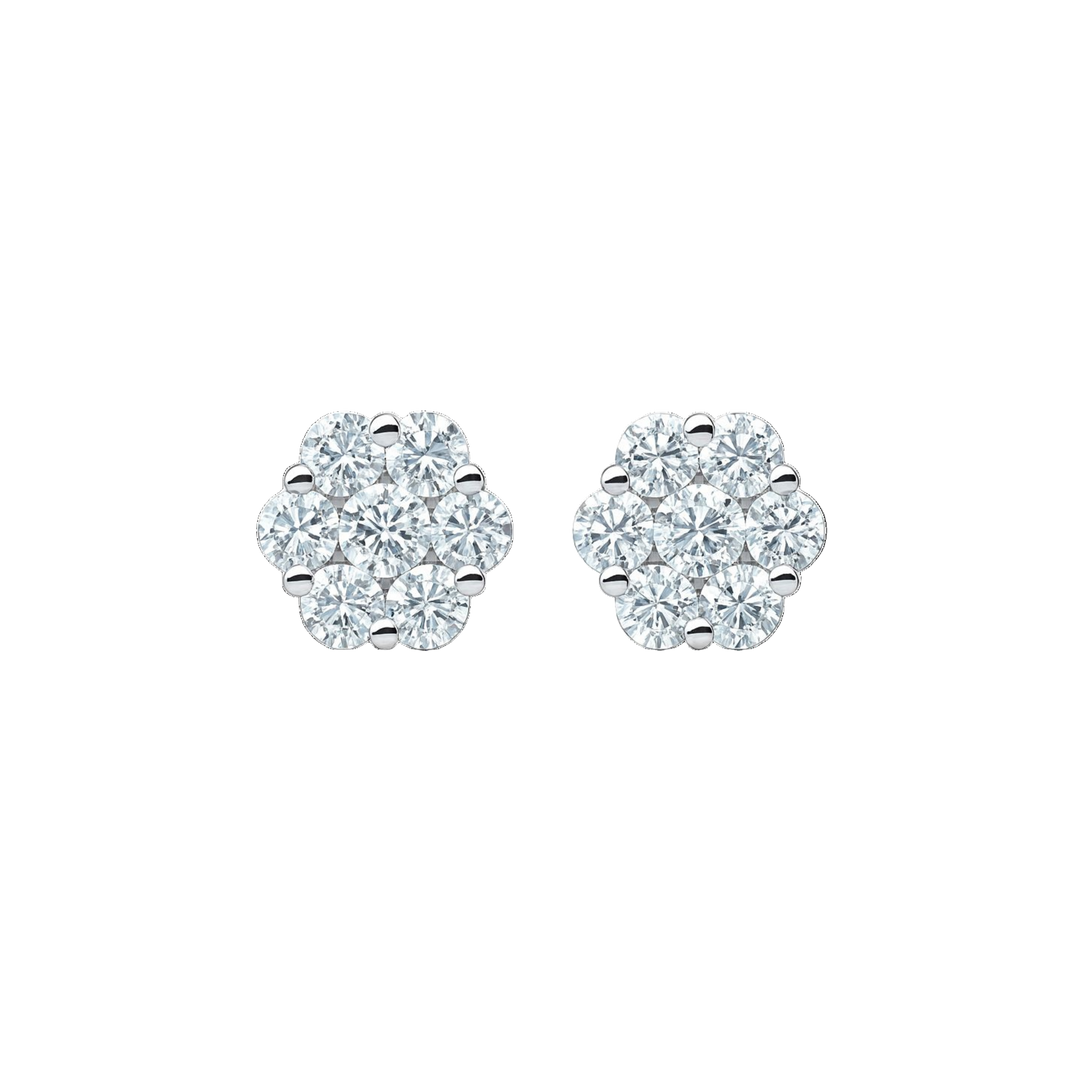Marguerite earrings white gold