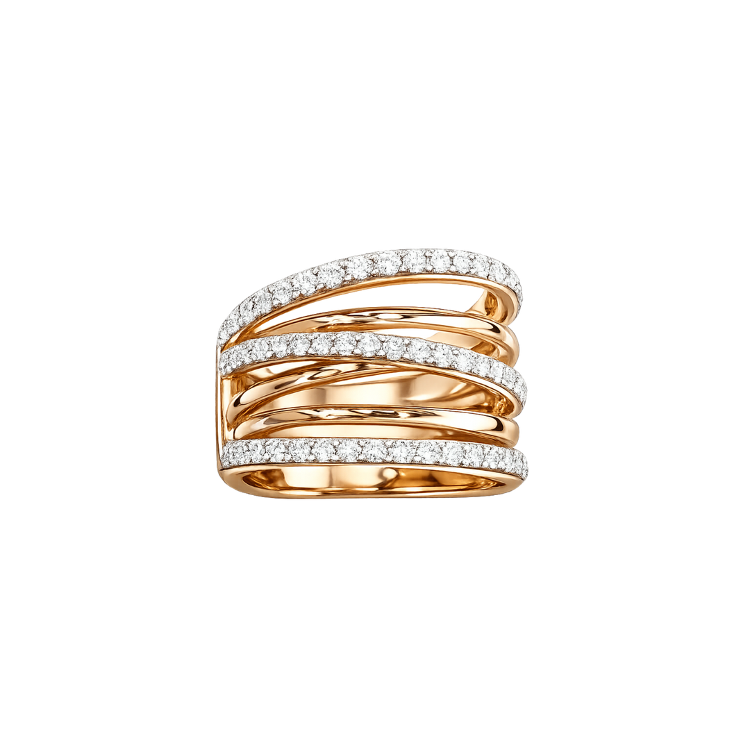 Diamond Crossover Ring