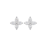 Load image into Gallery viewer, Diamond Flower Stud Earrings