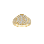 Load image into Gallery viewer, Althéa S Pavé Signet Ring – Yellow Gold