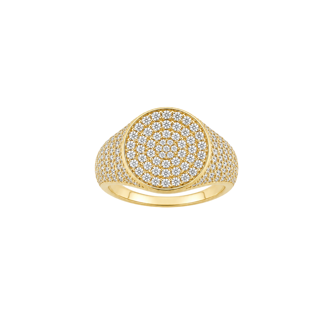Althéa S Pavé Signet Ring – Yellow Gold