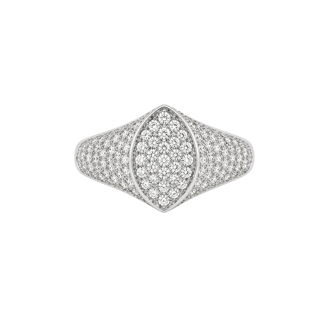 Marquise Pavé signet ring