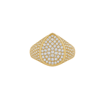 Load image into Gallery viewer, Isadora Pear Pavé Signet Ring – Yellow Gold