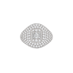 Load image into Gallery viewer, Octavia Baguette Pavé Signet Ring – White Gold