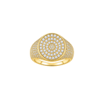 Load image into Gallery viewer, Althéa Pavé Signet Ring – Yellow Gold