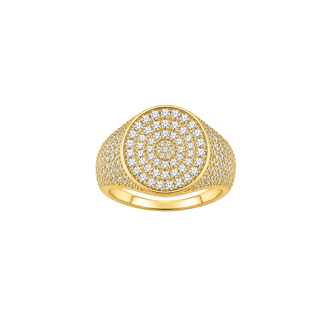 Althéa Pavé Signet Ring – Yellow Gold