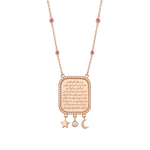 Load image into Gallery viewer, Ayat Al Kursi Necklace - Natural Diamonds &amp; Pink Sapphires  - Rose Gold