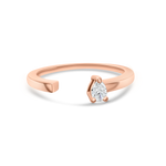 Load image into Gallery viewer, One Stone Pear Ring – Rose Gold &amp; Diamond